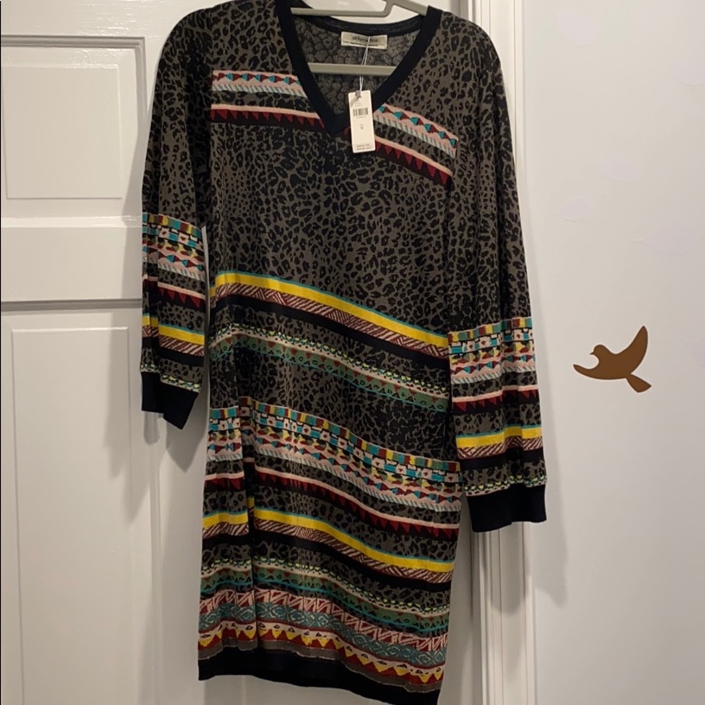 NWT Anthro Aldomartins Animal Aztec Sweater Dress